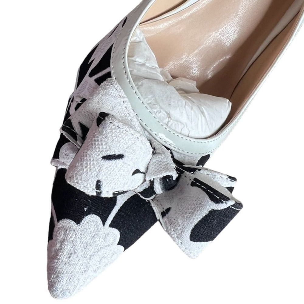 Pum Claudette romanticWhite shoes femine pointed toe strap floral embellished 12 - Picture 7 of 11